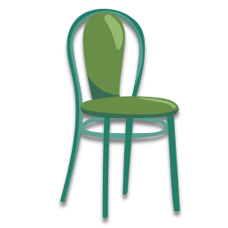 La chaise est verte