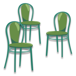 Les chaises sont vertes