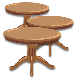 Les tables sont brunes