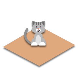 Le chat est par terre