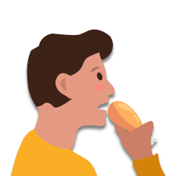 Paul mange du poulet (A)