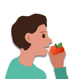 Marc mange une pomme